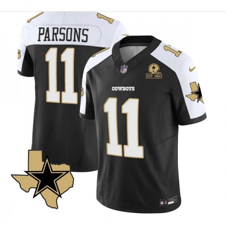 Men's Dallas Cowboys #11 Micah Parsons 2023 F.U.S.E. Black/White With Established In 1960 Patch Stitched Football Jersey