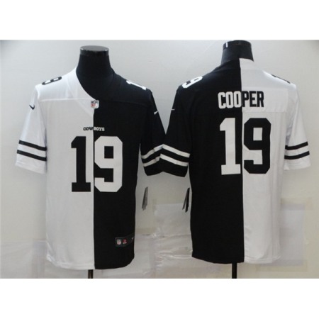 Men's Dallas Cowboys #19 Amari Cooper Black White Split 2020 Stitched Jersey