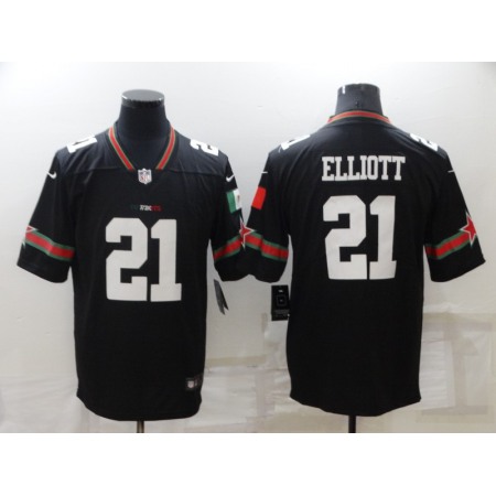 Men's Dallas Cowboys #21 Ezekiel Elliott Black Mexico Stitched Jersey