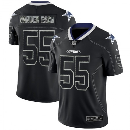Men's Dallas Cowboys #55 Leighton Vander Esch Black 2018 Lights Out Color Rush NFL Limited Stitched Jersey