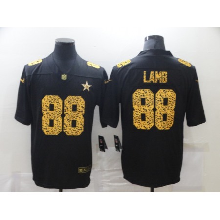 Men's Dallas Cowboys #88 CeeDee Lamb 2020 Black Leopard Print Fashion Limited Stitched Jersey