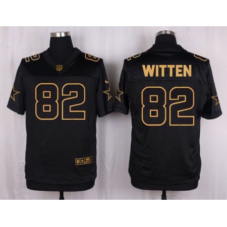 Nike Cowboys #82 Jason Witten Black Men's Stitched NFL Elite Pro Line Gold Collection Jersey