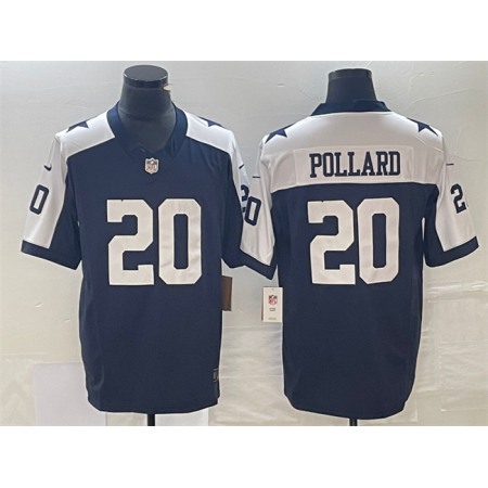 Men's Dallas Cowboys #20 Tony Pollard Navy 2023 F.U.S.E.Thanksgiving Limited Stitched Football Jersey