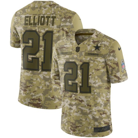 Men's Dallas Cowboys #21 Ezekiel Elliott 2018 Camo Salute to Service Limited Stitched NFL Jersey