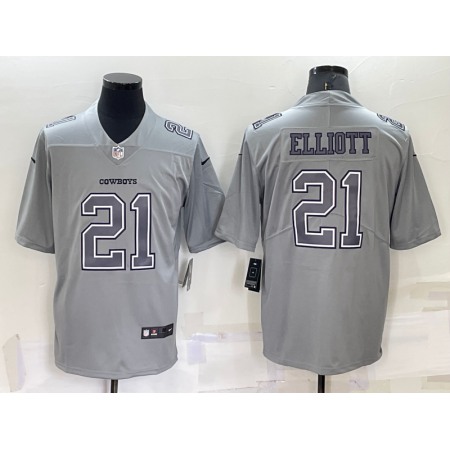 Men's Dallas Cowboys #21 Ezekiel Elliott Grey Atmosphere Fashion Stitched Jersey