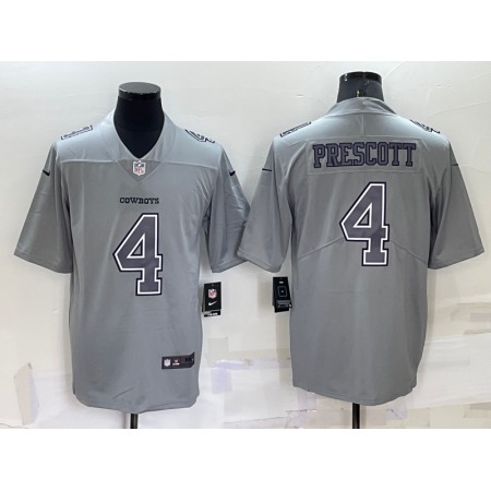 Men's Dallas Cowboys #4 Dak Prescott Grey Atmosphere Fashion Stitched Jersey