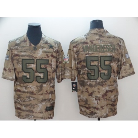 Men's Dallas Cowboys #55 Leighton Vander Esch 2018 Camo Salute To Service Limited Stitched NFL Jersey