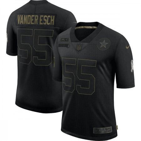 Men's Dallas Cowboys #55 Leighton Vander Esch 2020 Black Salute To Service Limited Stitched Jersey