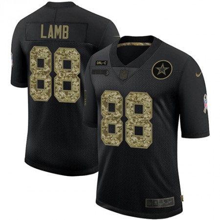 Men's Dallas Cowboys #88 CeeDee Lamb 2020 Black Camo Salute To Service Limited Stitched Jersey