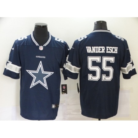 Men's Dallas Cowboys #55 Leighton Vander Esch Navy 2020 Team Big Logo Limited Stitched Jersey