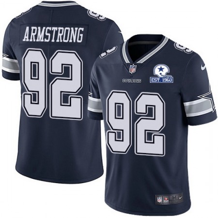 Men's Dallas Cowboys #92 Dorance Armstrong Navy With Established In 1960 Patch Limited Stitched Jersey