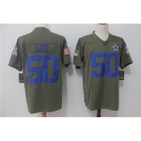 Men's Nike Dallas Cowboys #50 Sean Lee Olive Salute To Service Limited Stitched NFL Jersey