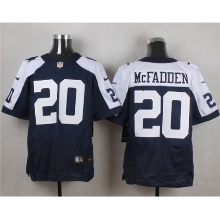 Nike Cowboys #20 Darren McFadden Navy Blue Thanksgiving Throwback Men's Stitched NFL Elite Jersey
