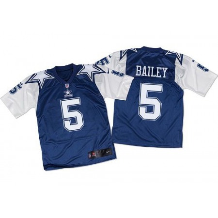 Nike Cowboys #5 Dan Bailey Navy Blue/White Throwback Men's Stitched NFL Elite Jersey
