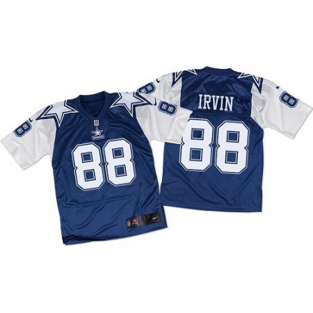 Nike Cowboys #88 Michael Irvin Navy Blue/White Throwback Men's Stitched NFL Elite Jersey