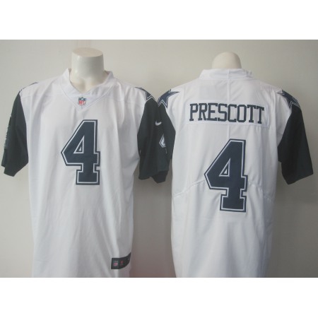 Men's Nike Cowboys #4 Dak Prescott White Limited Rush Stitched NFL Jersey