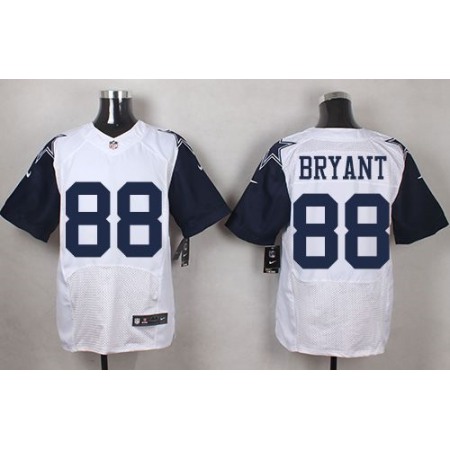 Nike Cowboys #88 Dez Bryant White Men's Stitched NFL Elite Rush Jersey