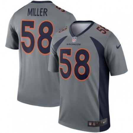 Men's Denver Broncos #58 Von Miller Gray Inverted Legend Jersey