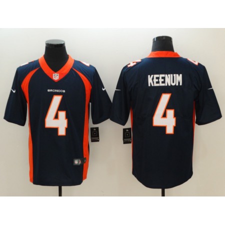 Men's NFL Denver Broncos #4 Case Keenum Blue Vapor Untouchable Limited Stitched Jersey