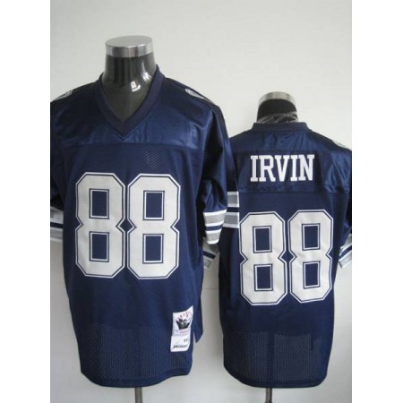 Mitchell & Ness Cowboys #88 Michael Irvin Blue Throwback Stitched NFL Jersey