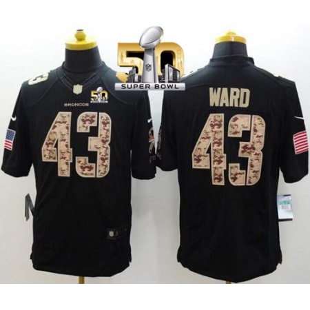 Nike Broncos #43 T.J. Ward Black Super Bowl 50 Men's Stitched NFL Limited Salute to Service Jersey