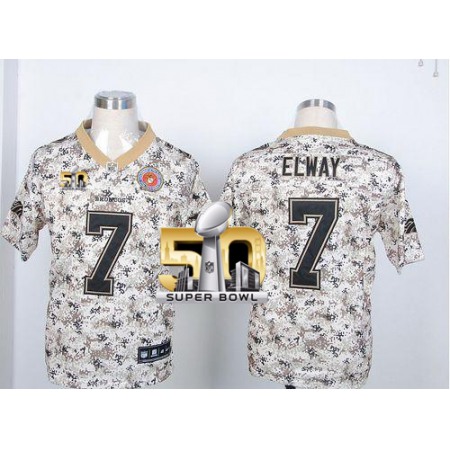 Nike Broncos #7 John Elway Camo USMC Super Bowl 50 Men's Stitched NFL Elite Jersey