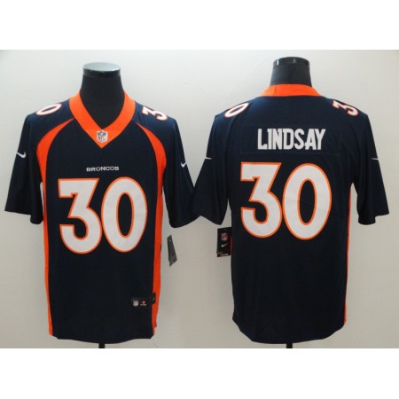 Men's Denver Broncos #30 Phillip Lindsay Navy Vapor Untouchable Limited NFL Stitched Jersey
