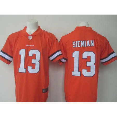 Men's Nike Broncos #13 Trevor Siemian Orange Limited Rush Stitched NFL Jersey