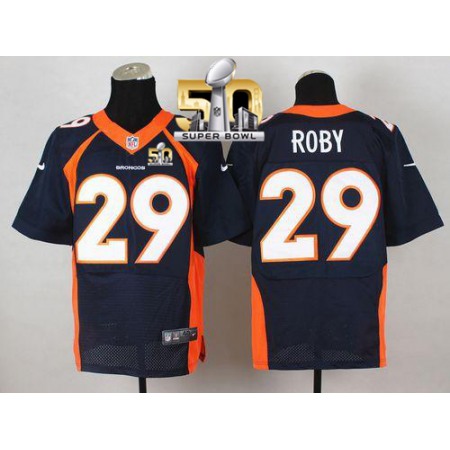 Nike Broncos #29 Bradley Roby Navy Blue Alternate Super Bowl 50 Men's Stitched NFL New Elite Jersey