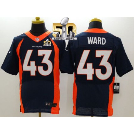 Nike Broncos #43 T.J. Ward Navy Blue Alternate Super Bowl 50 Men's Stitched NFL New Elite Jersey