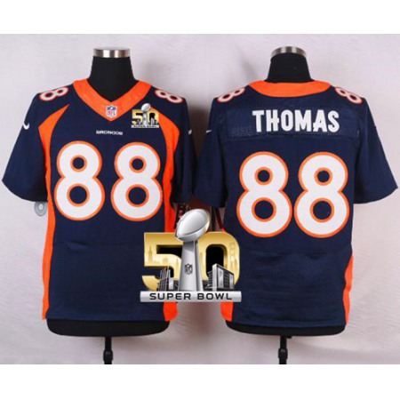 Nike Broncos #88 Demaryius Thomas Navy Blue Alternate Super Bowl 50 Men's Stitched NFL New Elite Jersey