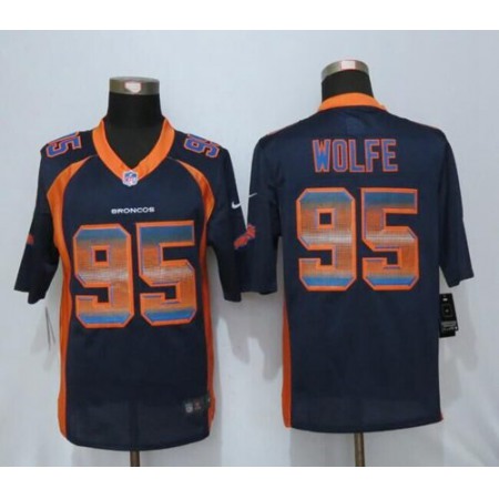 Nike Broncos #95 Derek Wolfe Navy Blue Alternate Men's Stitched NFL Limited Strobe Jersey