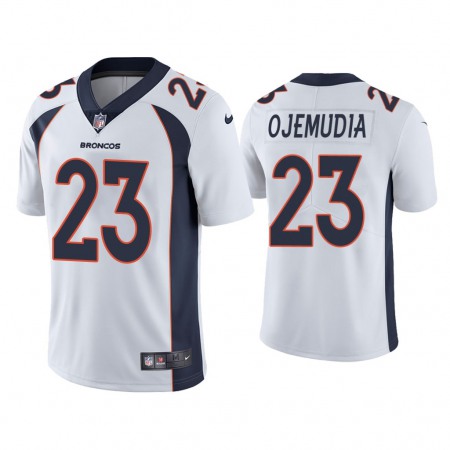 Men's Denver Broncos #23 Michael Ojemudia White Vapor Untouchable Limited Stitched Jersey