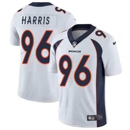 Men's Denver Broncos #96 Shelby Harris White Vapor Untouchable Limited Stitched Jersey