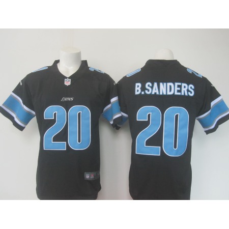 Men's Nike Lions #20 Barry Sanders Black Limited Rush Stitched NFL Jersey