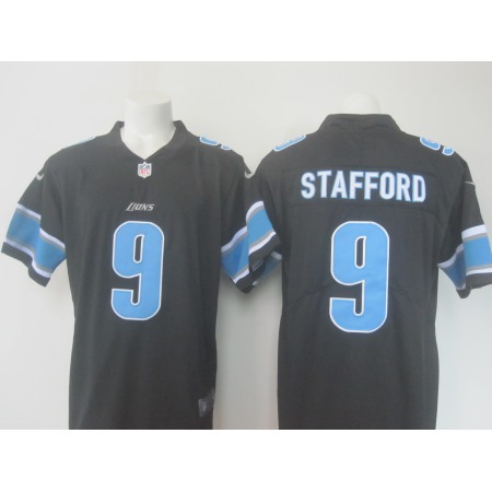 Men's Nike Lions #9 Matthew Stafford Black Limited Rush Stitched NFL Jersey