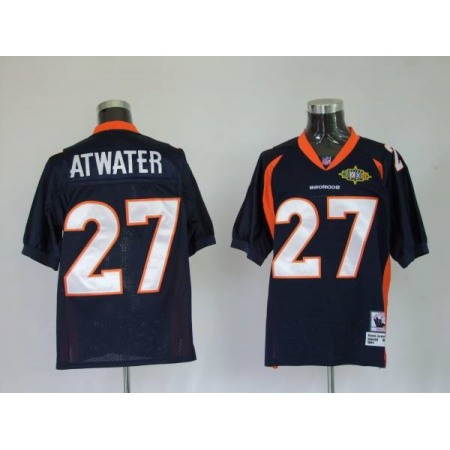 Mitchel & Ness Broncos #27 Steve Atwater Blue With 2010 Super Bowl Patch Stitched Throwback NFL Jersey