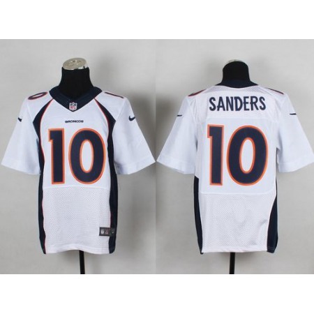 Nike Broncos #10 Emmanuel Sanders White Men's Stitched NFL New Elite Jersey
