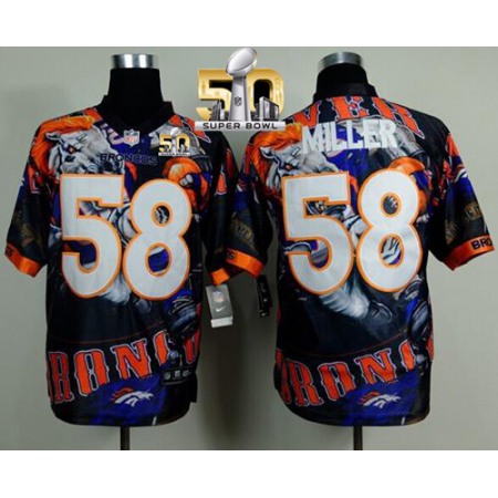 Nike Broncos #58 Von Miller Team Color Super Bowl 50 Men's Stitched NFL Elite Fanatical Jersey