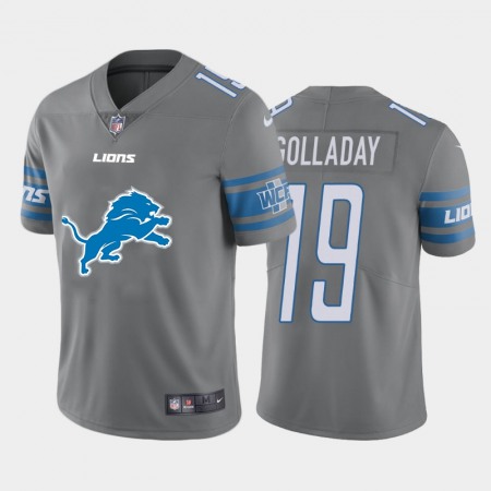 Men's Detroit Lions #19 Kenny Golladay Grey 2020 Team Big Logo Limited Stitched Jersey