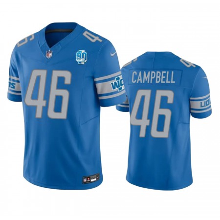 Men's Detroit Lions #46 Jack Campbell Blue 2023 F.U.S.E. 90th Anniversary Vapor Untouchable Limited Stitched Jersey