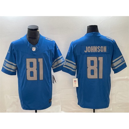 Men's Detroit Lions #81 Calvin Johnson Blue 2023 F.U.S.E. Vapor Untouchable Limited Stitched Jersey