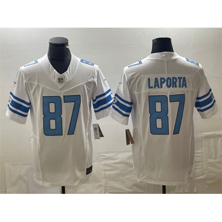 Men's Detroit Lions #87 Sam LaPorta White 2023 F.U.S.E. Vapor Untouchable Limited Stitched Jersey