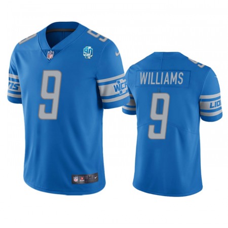Men's Detroit Lions #9 Jameson Williams Blue 2023 90th Anniversary Vapor Untouchable Limited Stitched Jersey