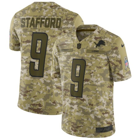 Men's Detroit Lions #9 Matthew Stafford 2018 Camo Salute to Service Limited Stitched NFL Jersey
