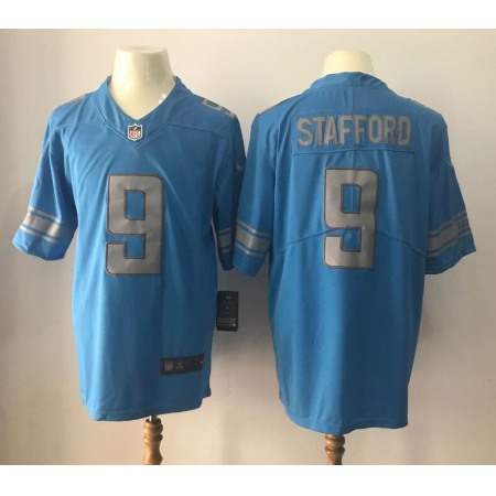 Men's Detroit Lions #9 Matthew Stafford Nike Light Blue 2017 Elite Stitched NFL Jersey