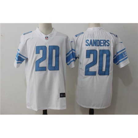 Men's Nike Detroit Lions #20 Barry Sanders White Stitched NFL Vapor Untouchable Limited Jersey