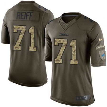 Nike Lions #71 Riley Reiff Green Men's Stitched NFL Limited Salute To Service Jersey