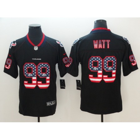 Men's Houston Texans #99 J.J. Watt Black 2018 USA Flag Color Rush Limited Fashion NFL Stitched Jersey