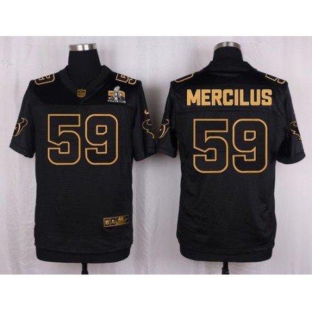 Nike Texans #59 Whitney Mercilus Black Men's Stitched NFL Elite Pro Line Gold Collection Jersey